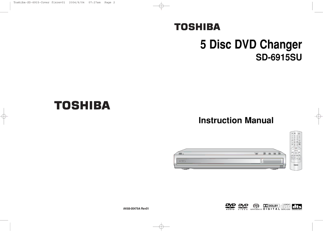 Toshiba SD-6915SU instruction manual Disc DVD Changer 