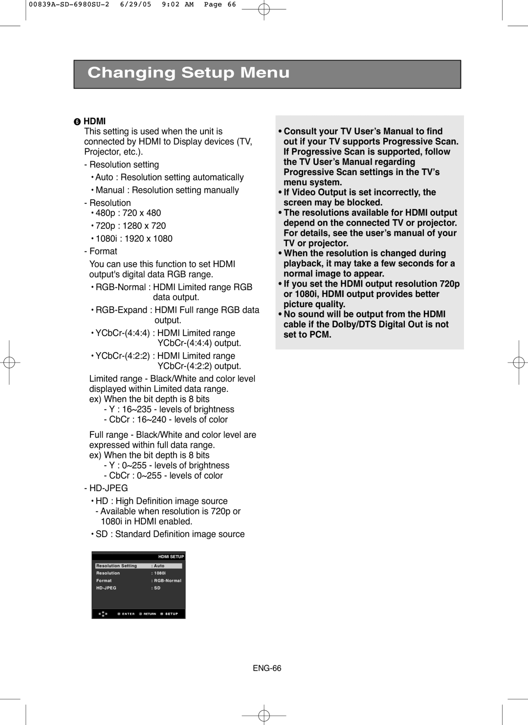 Toshiba SD-6980SU owner manual Hd-Jpeg 