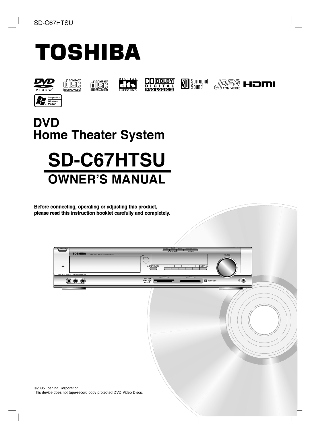 Toshiba SD-C67HTSU owner manual 