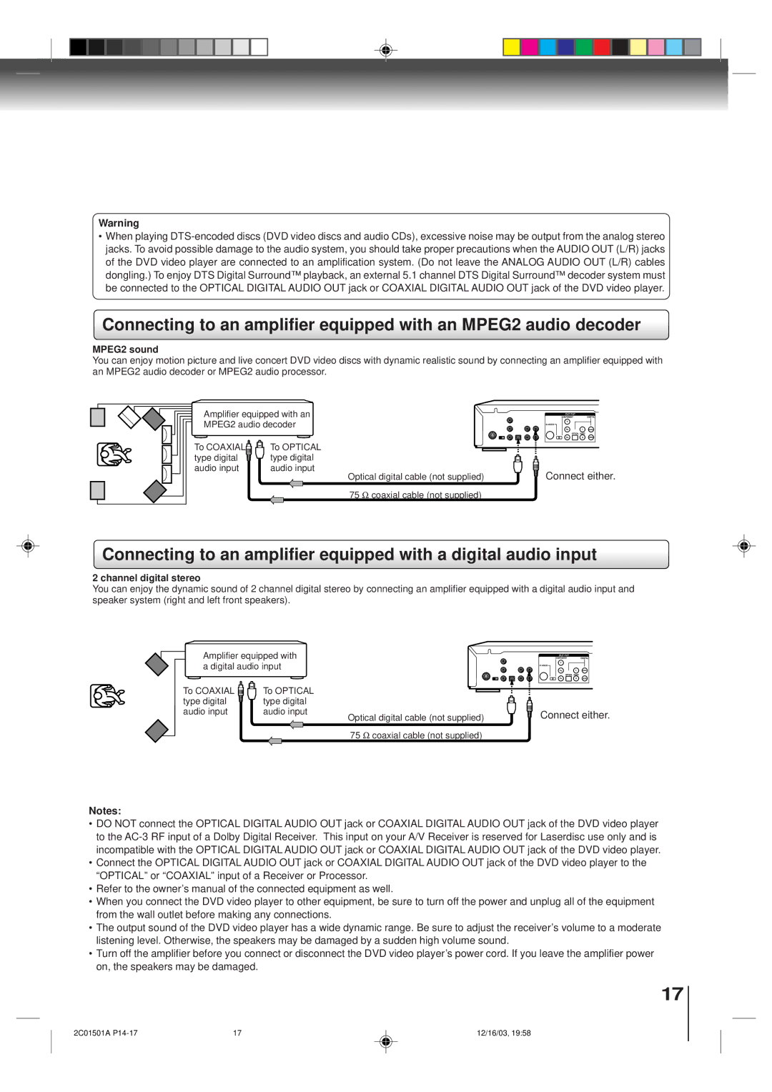 Toshiba SD-K740SU owner manual MPEG2 sound 