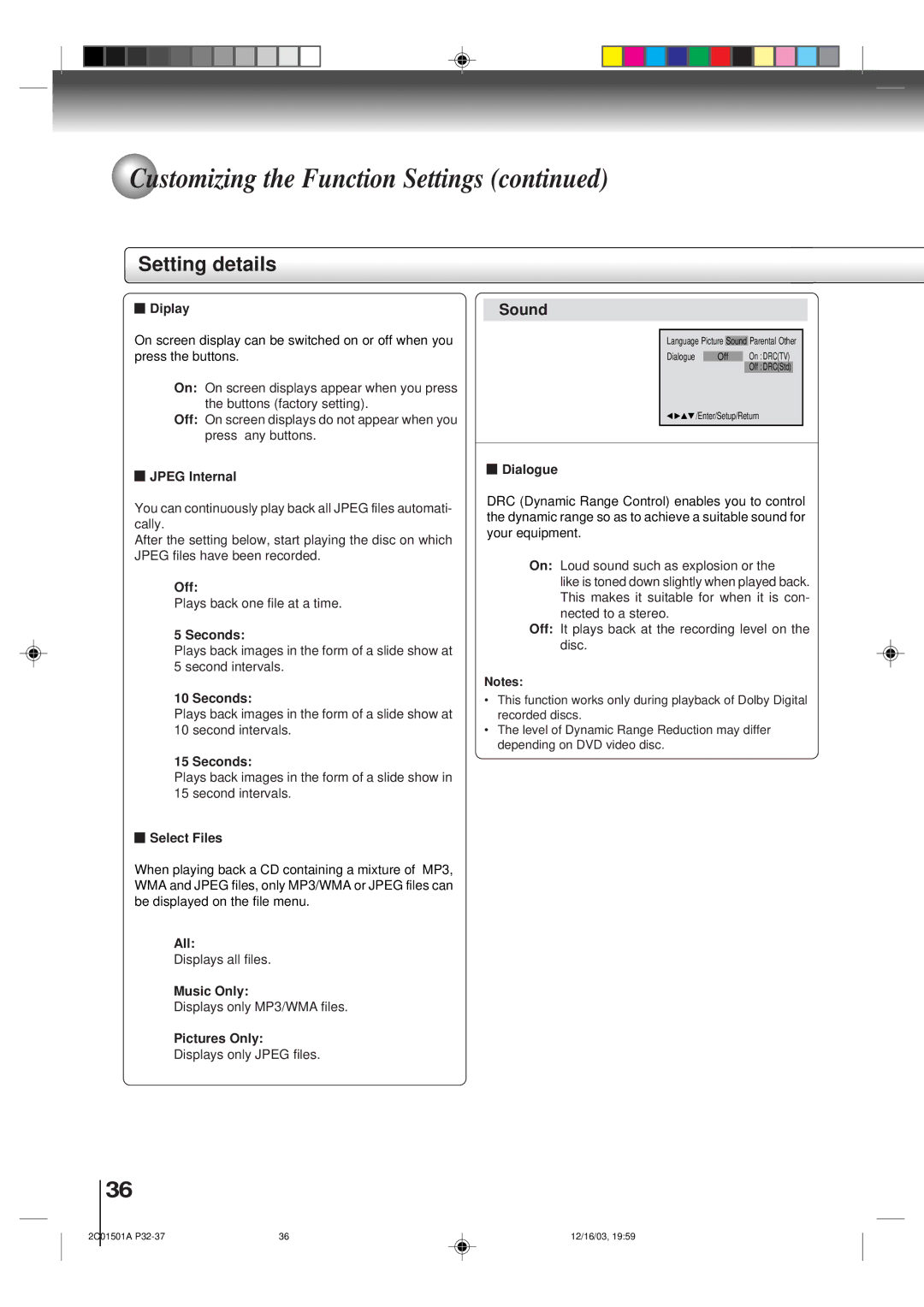 Toshiba SD-K740SU owner manual Sound 