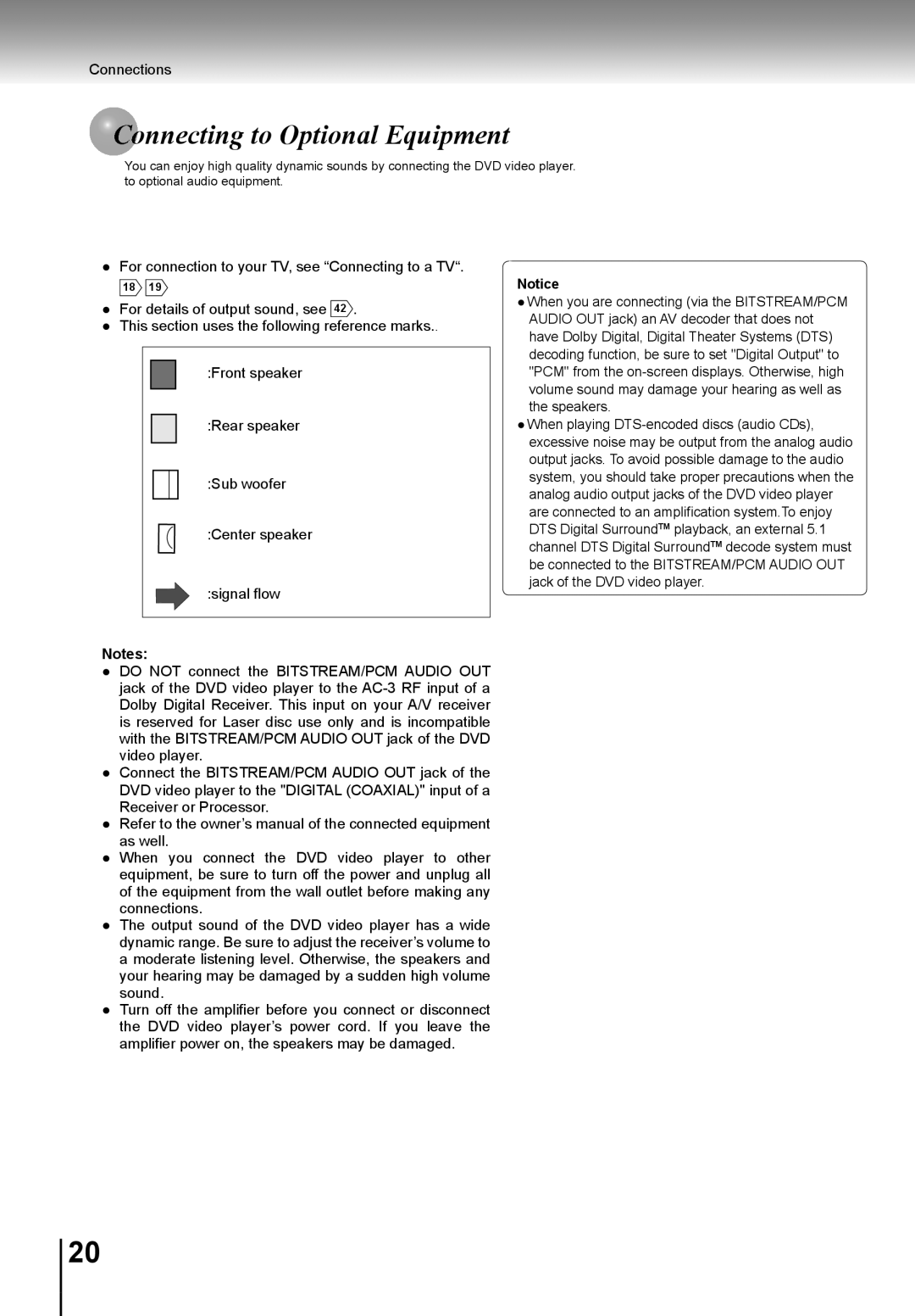 Toshiba SD-K741SU manual Nnecting to Optional Equipment 