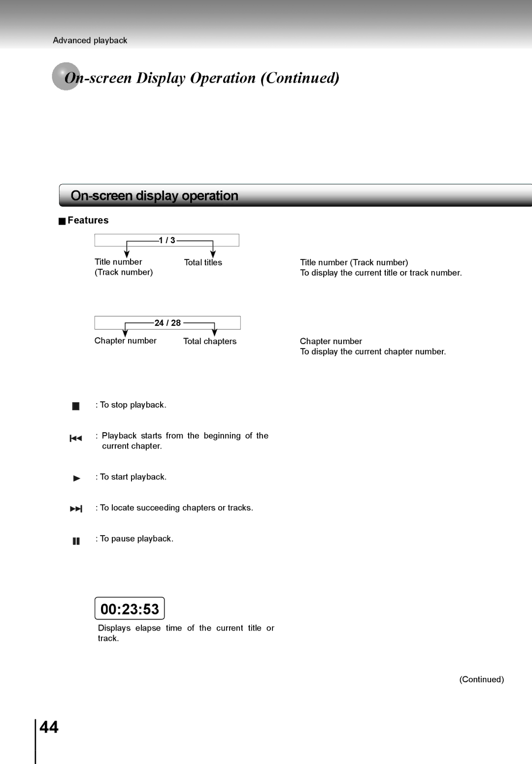 Toshiba SD-K741SU manual 002353, Features 