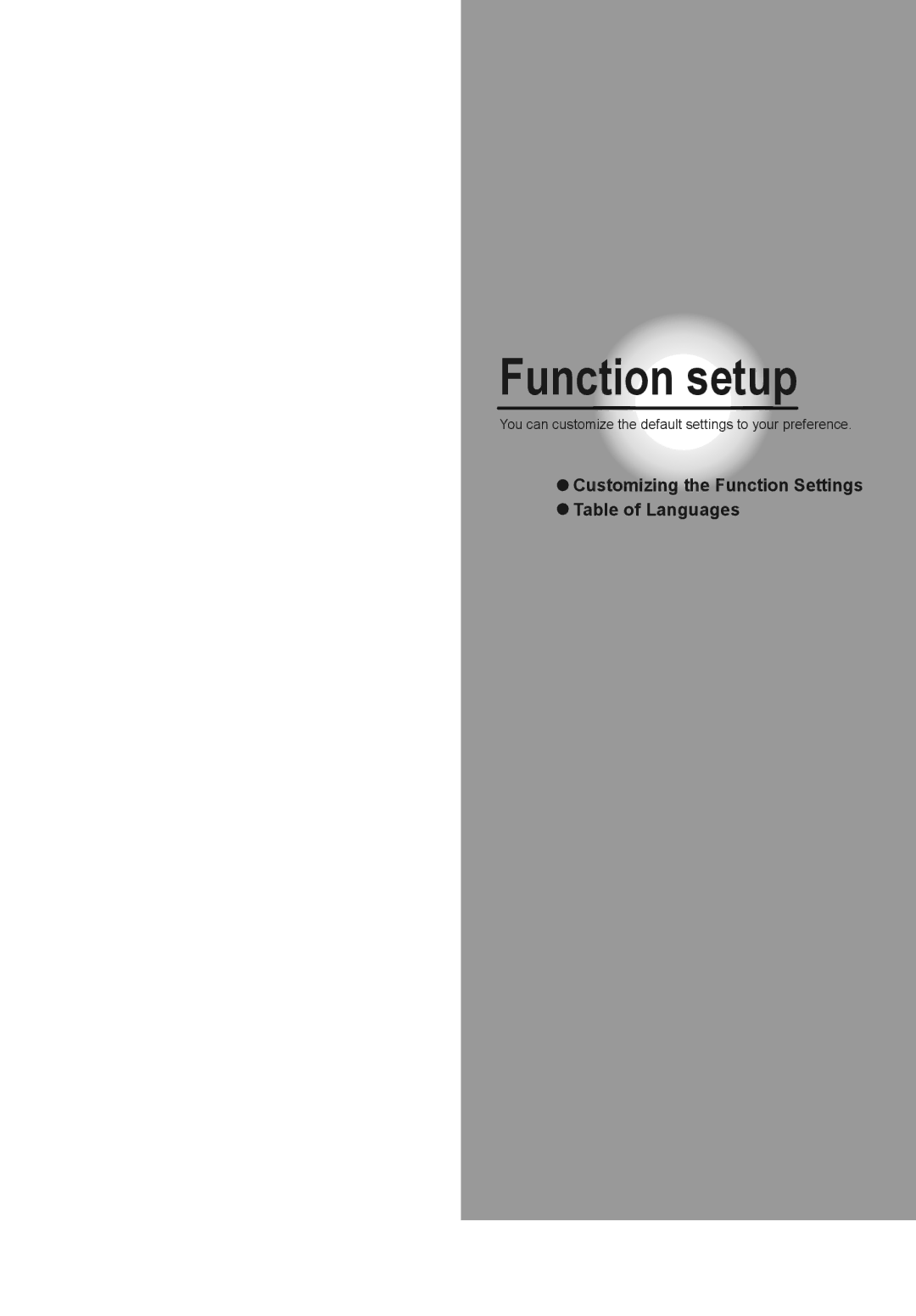 Toshiba SD-K741SU manual Function setup 