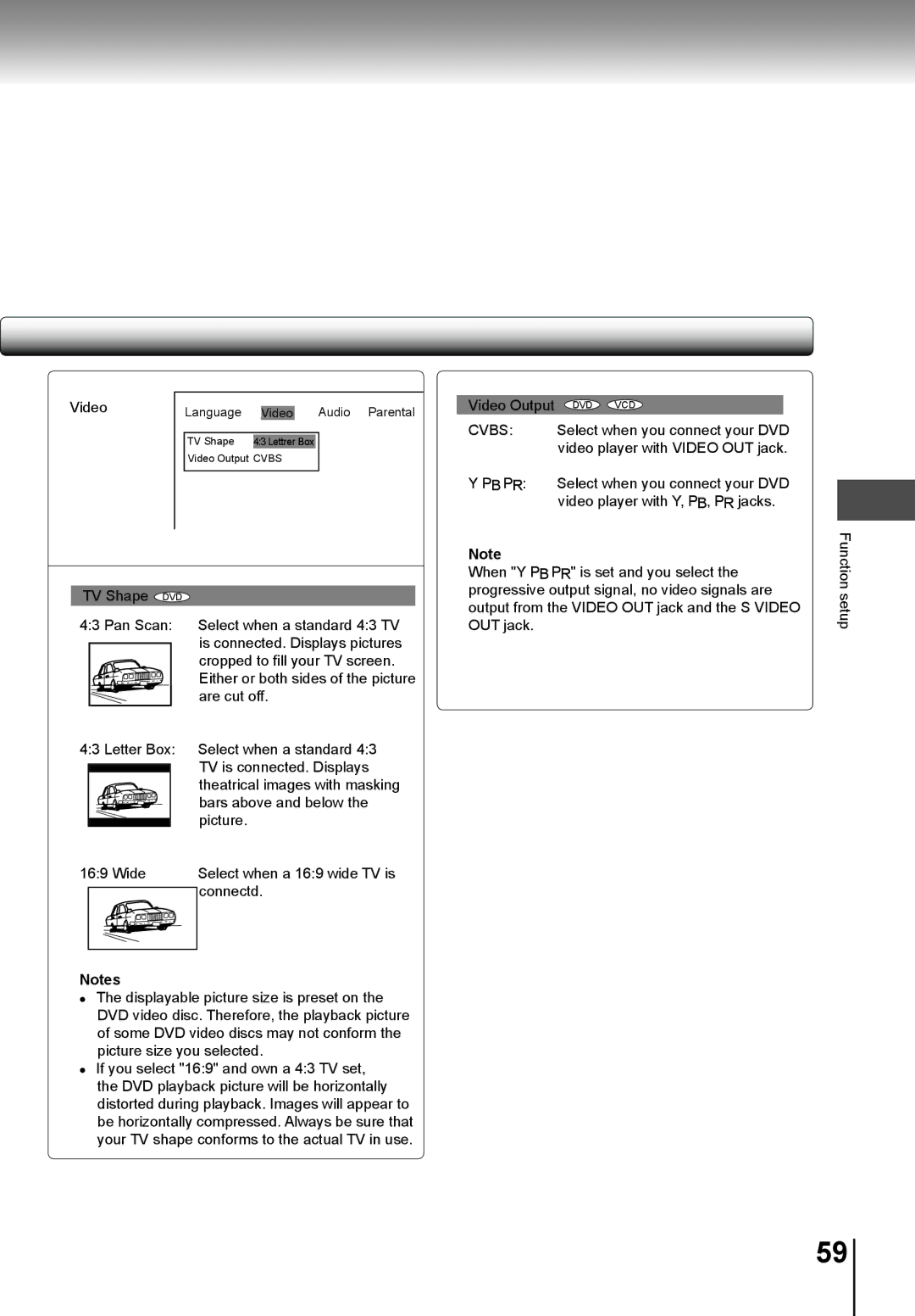 Toshiba SD-K741SU manual Cvbs 