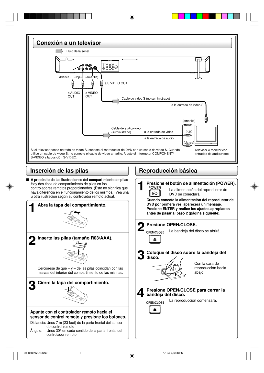 Toshiba SD-K750SU manual Conexión a un televisor, Inserción de las pilas, Reproducción básica 