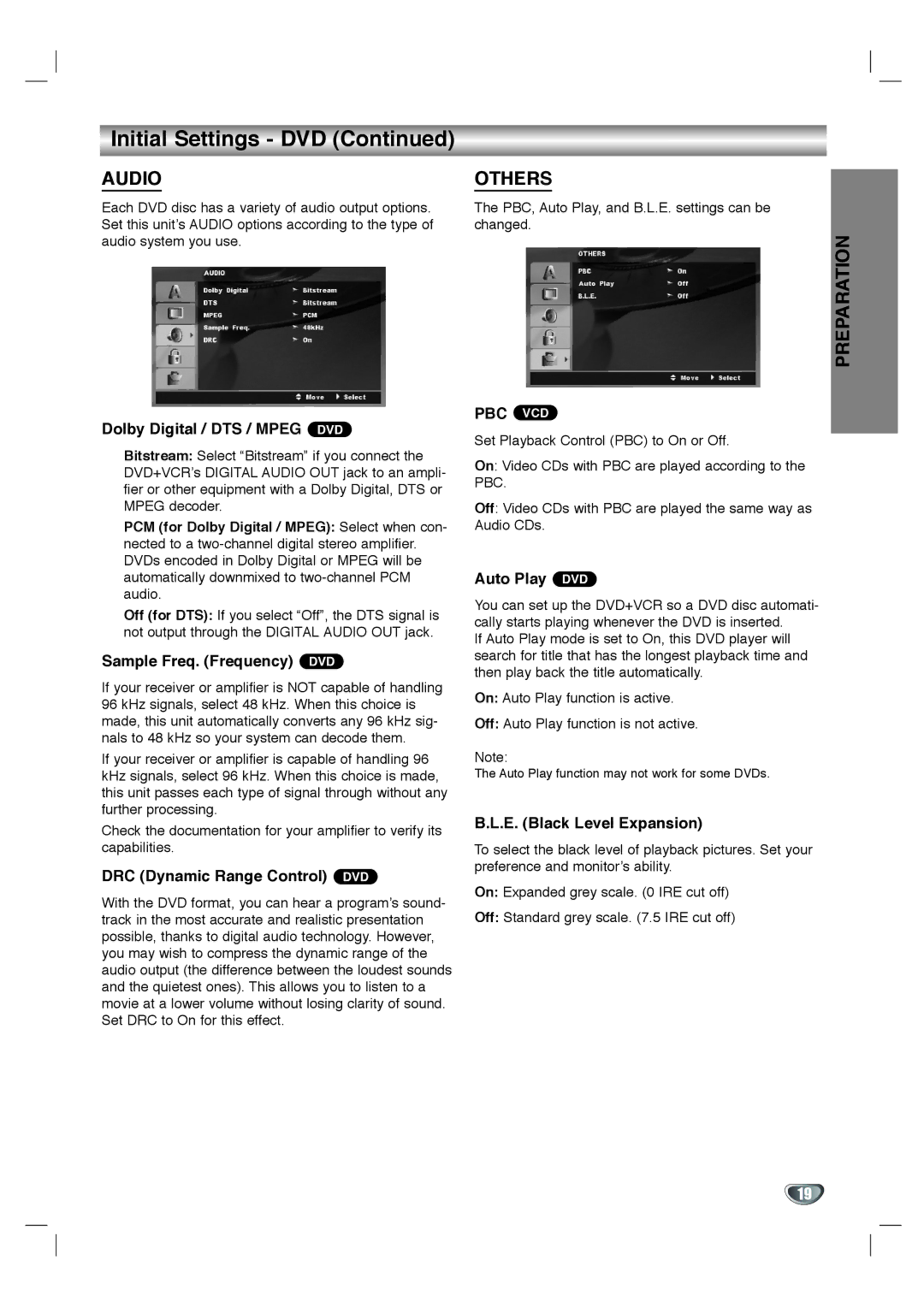 Toshiba SD-KV540SU owner manual Audio Others 