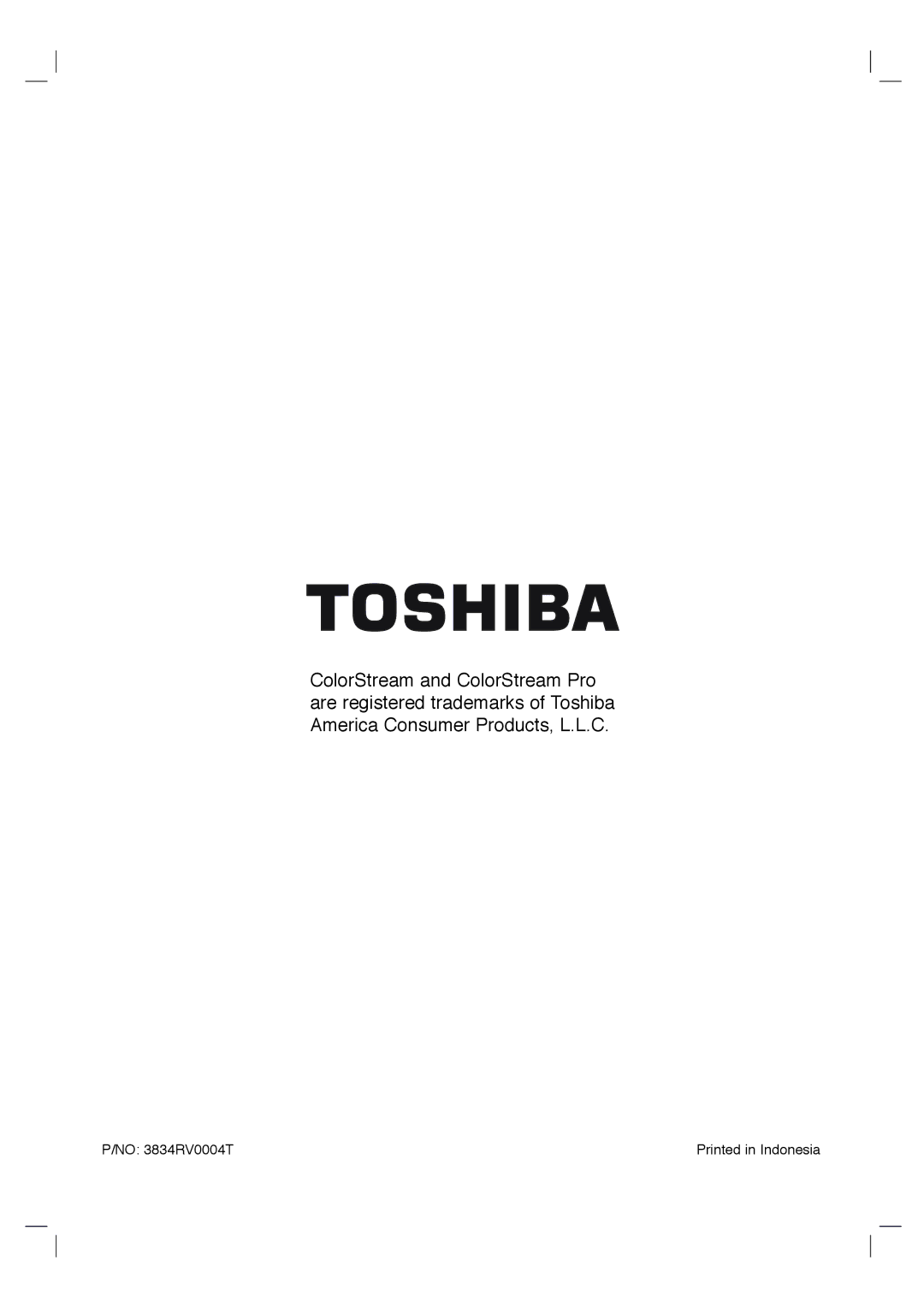 Toshiba SD-KV540SU owner manual No 3834RV0004T 