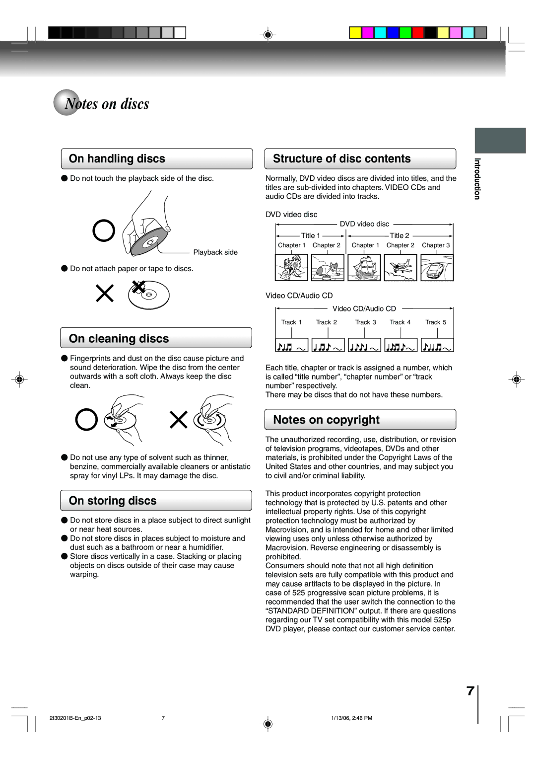 Toshiba SD-KV550SU owner manual On handling discs Structure of disc contents, On cleaning discs, On storing discs 