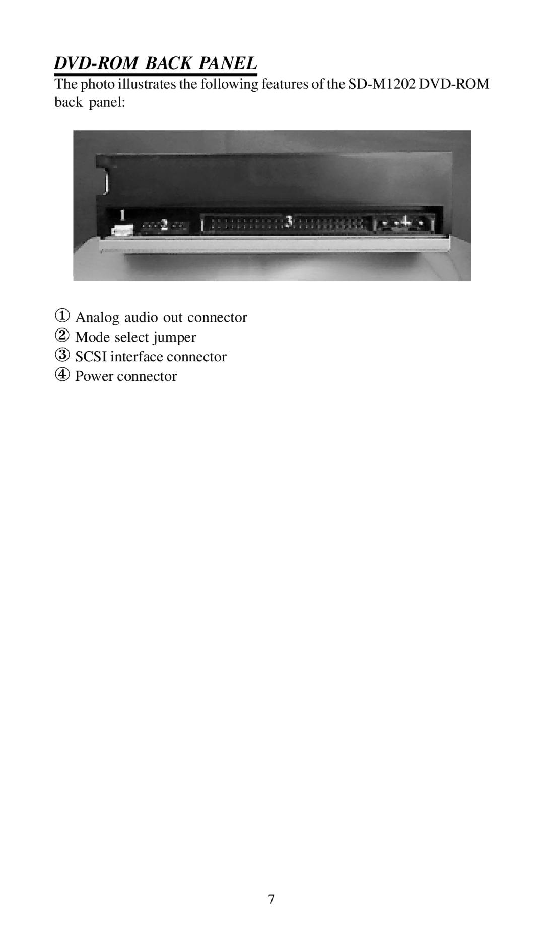 Toshiba SD-M1201 installation instructions DVD-ROM Back Panel 