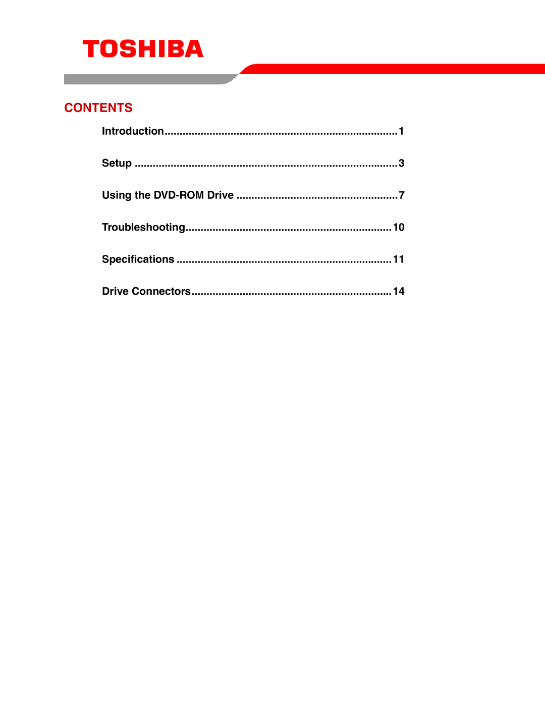 Toshiba SD-M1401 user manual Contents 