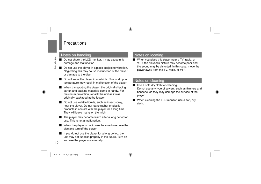 Toshiba SD-P120DTKE owner manual Precautions 