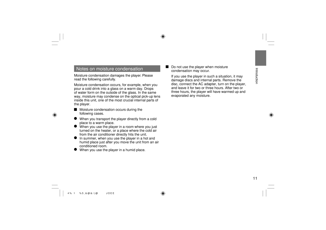 Toshiba SD-P120DTKE owner manual Moisture condensation occurs during the following cases 