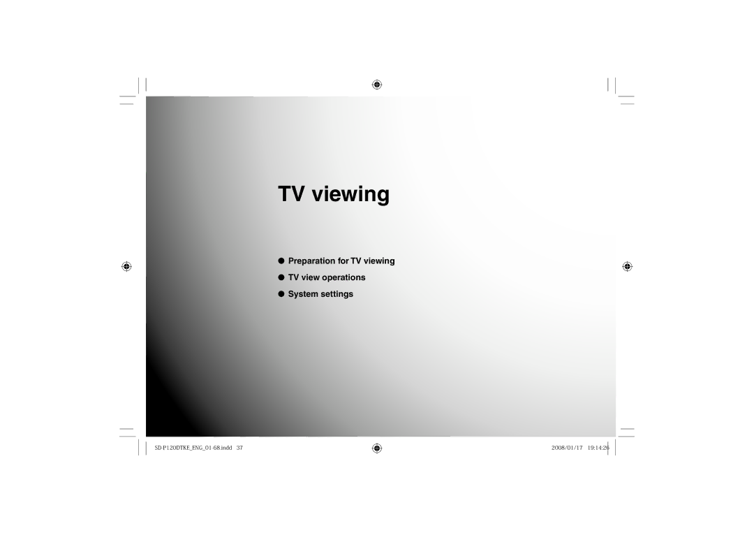 Toshiba SD-P120DTKE owner manual TV viewing 