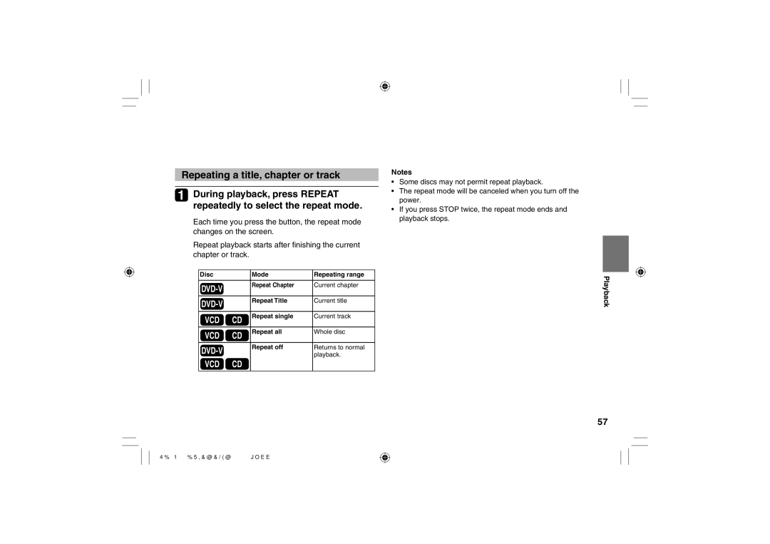 Toshiba SD-P120DTKE owner manual Repeating a title, chapter or track 