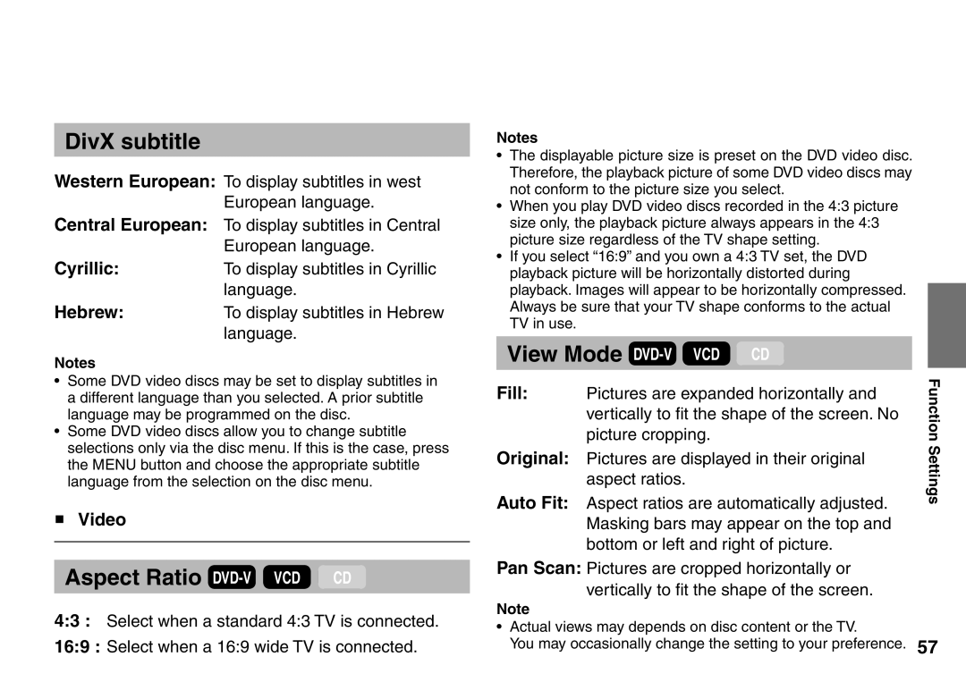 Toshiba SD-P1707SR owner manual Video, Fill, Original 