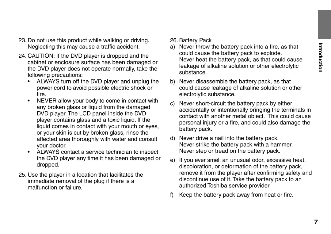 Toshiba SD-P1707SR owner manual Introduction 