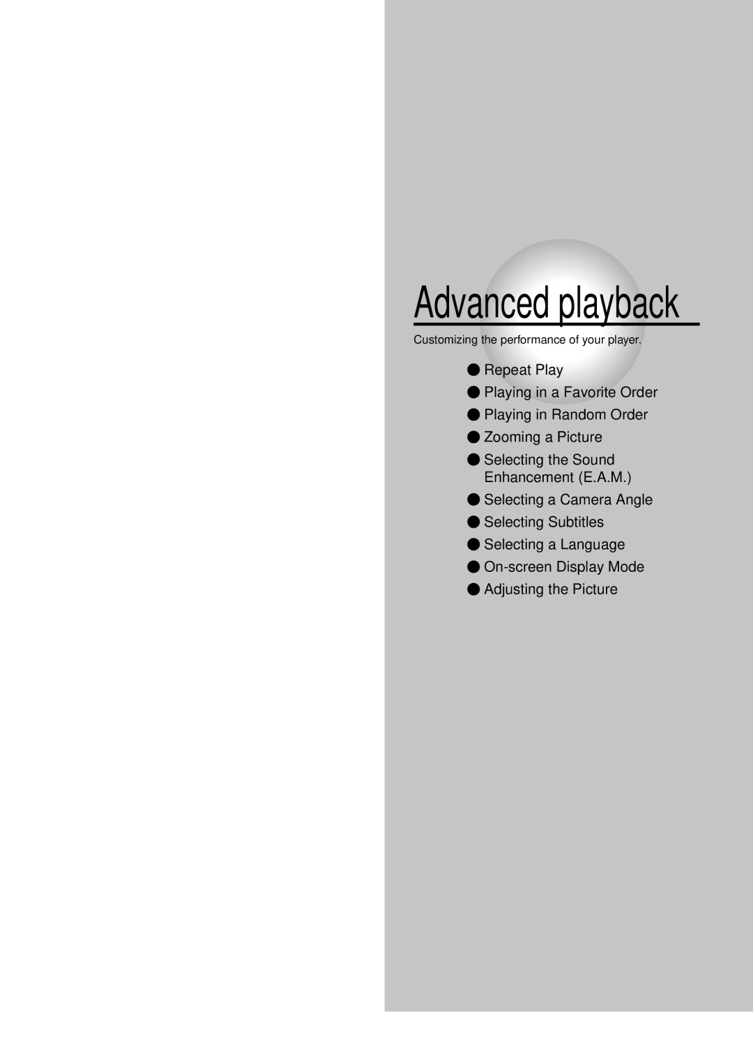 Toshiba SD-P1850SN owner manual Advanced playback 