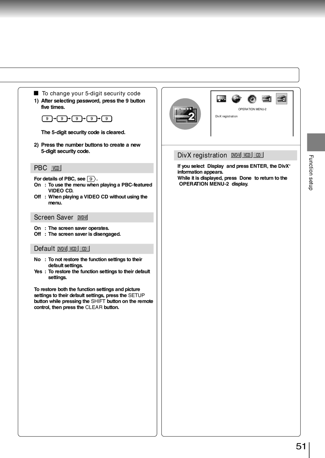 Toshiba SD-P1850SN owner manual Screen Saver, To change your 5-digit security code, Video CD 