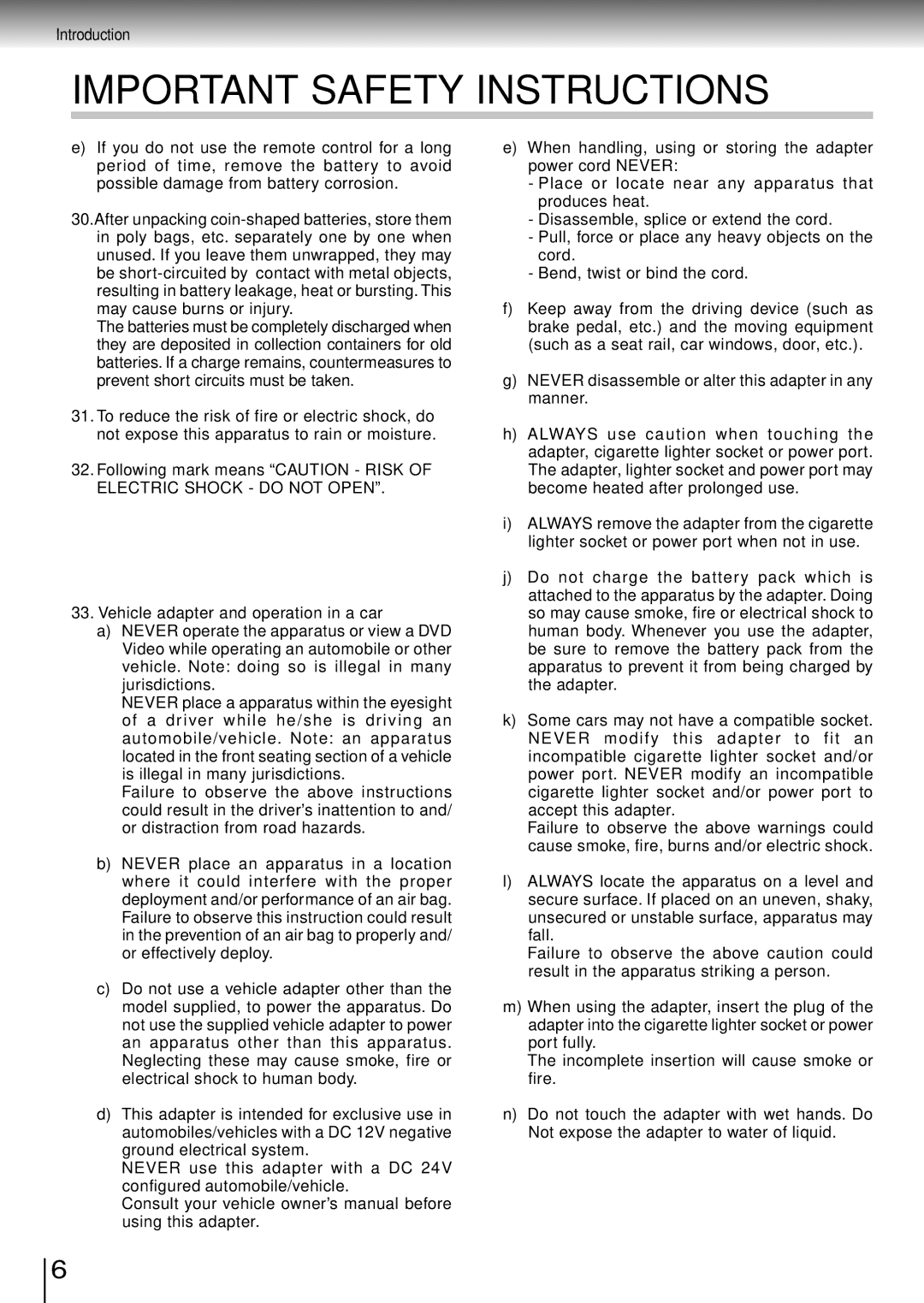 Toshiba SD-P1850SN owner manual Important Safety Instructions 