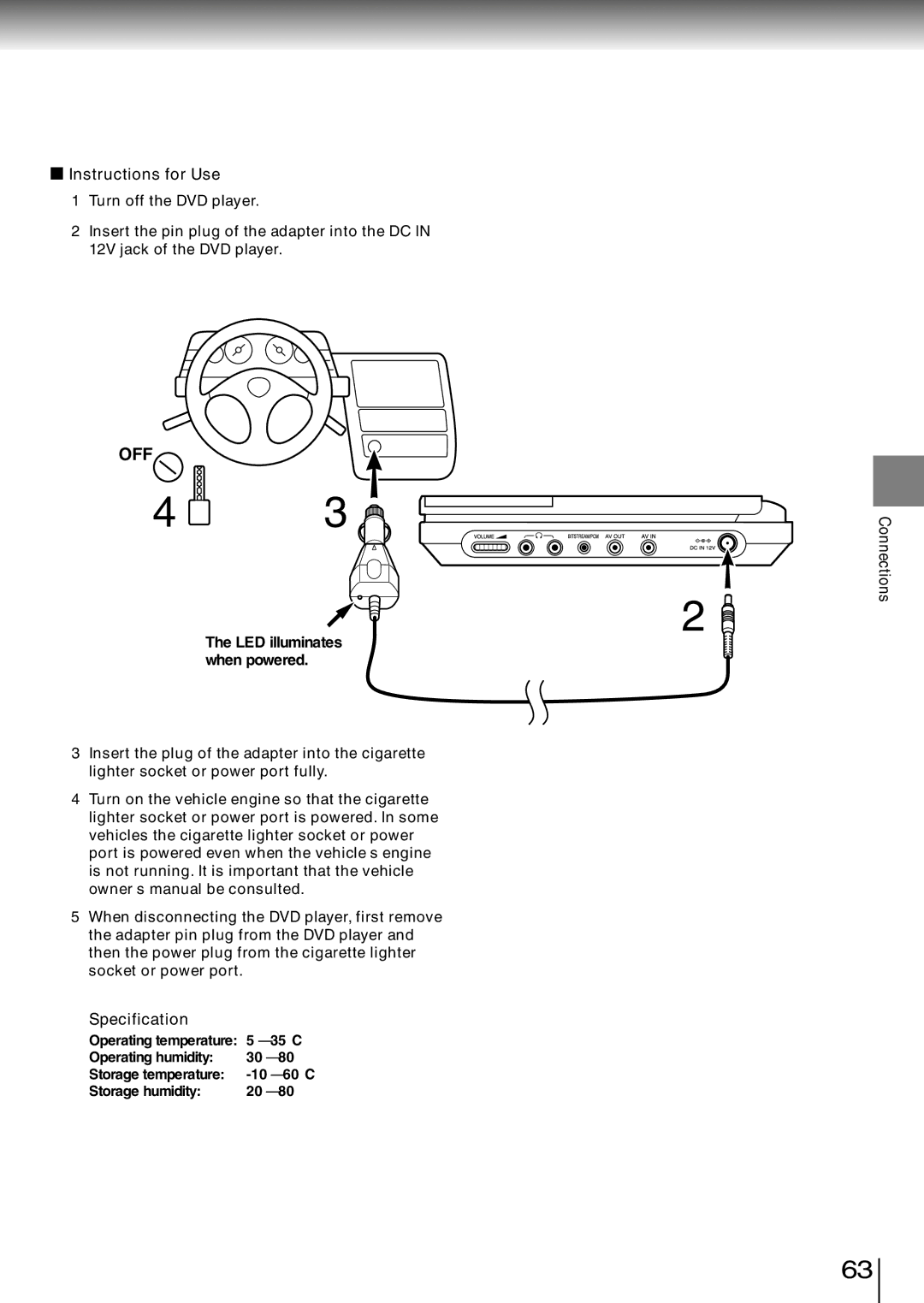 Toshiba SD-P1850SN owner manual Instructions for Use, Specification 