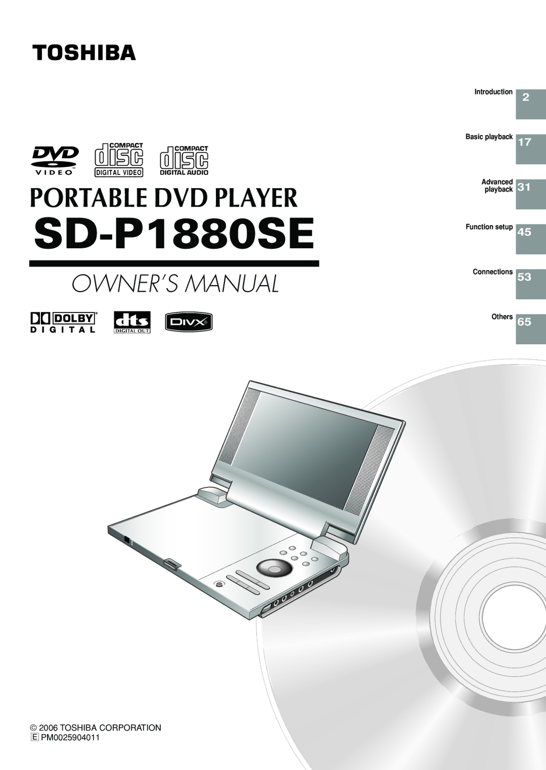 Toshiba SD-P1880SE owner manual Toshiba Corporation 