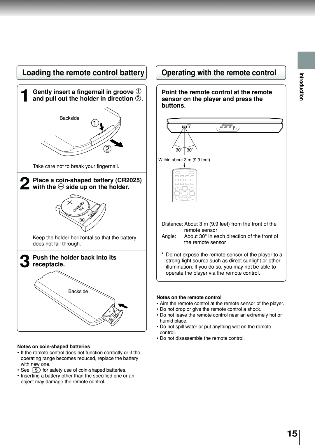 Toshiba SD-P1880SE owner manual Loading the remote control battery, Operating with the remote control 