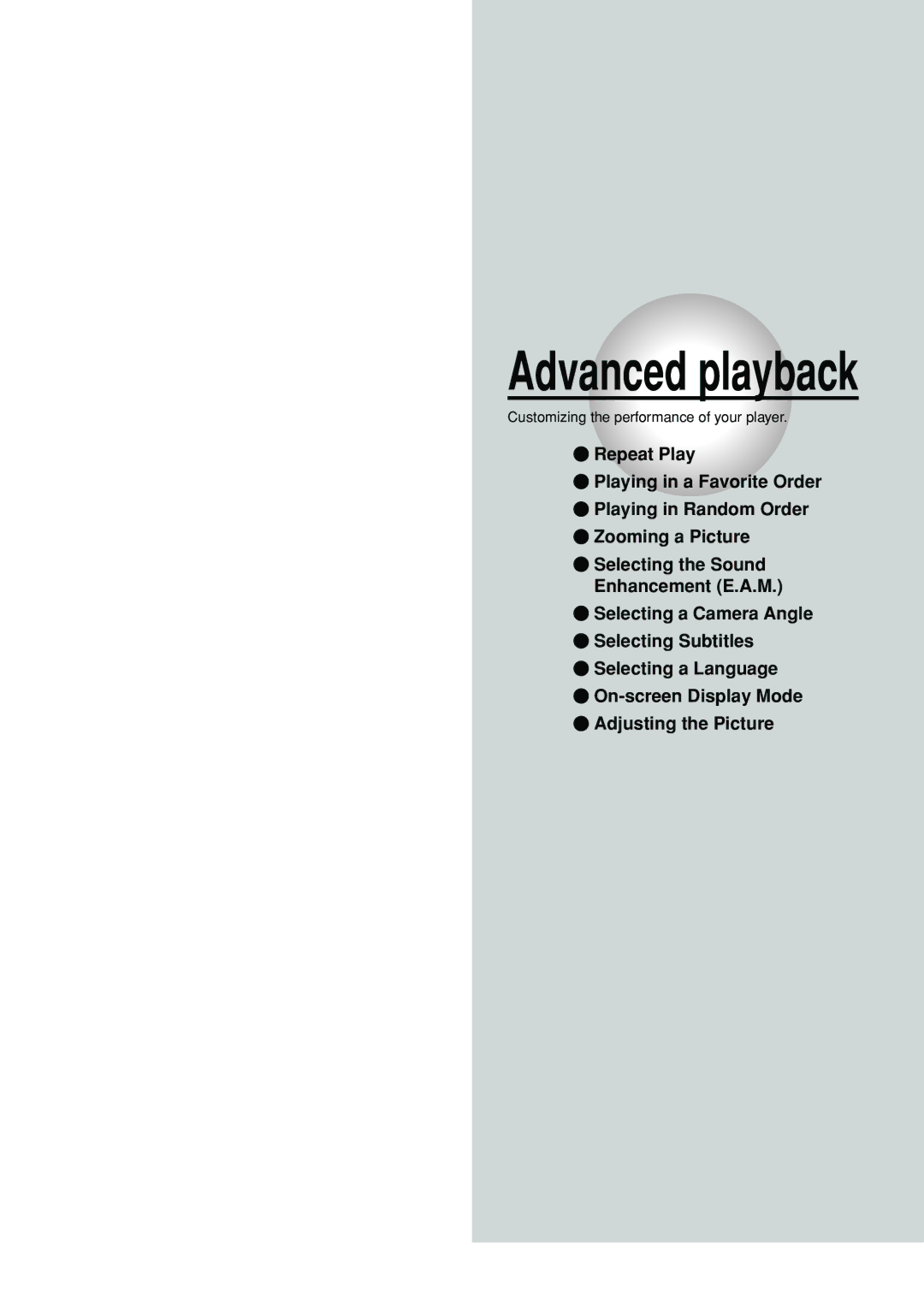 Toshiba SD-P1880SE owner manual Advanced playback 