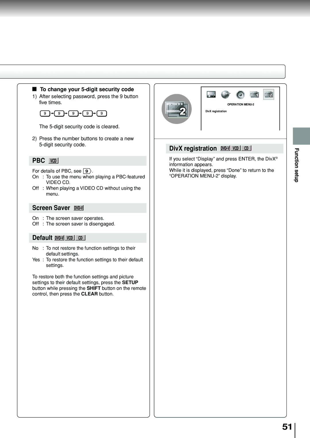 Toshiba SD-P1880SE owner manual Screen Saver, To change your 5-digit security code, Video CD 