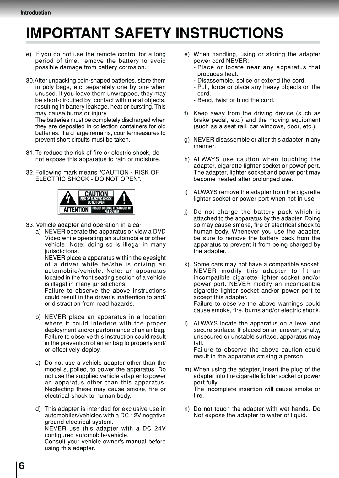 Toshiba SD-P1880SE owner manual Important Safety Instructions 