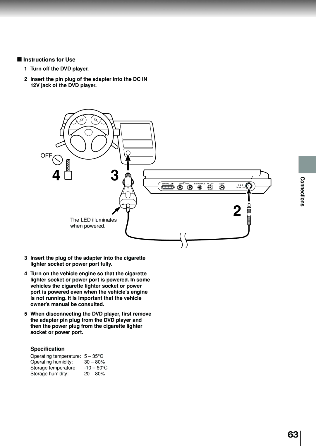 Toshiba SD-P1880SE owner manual Instructions for Use, Specification 