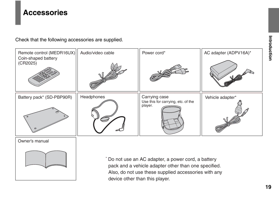 Toshiba SD-P1900SR owner manual Accessories, Check that the following accessories are supplied 