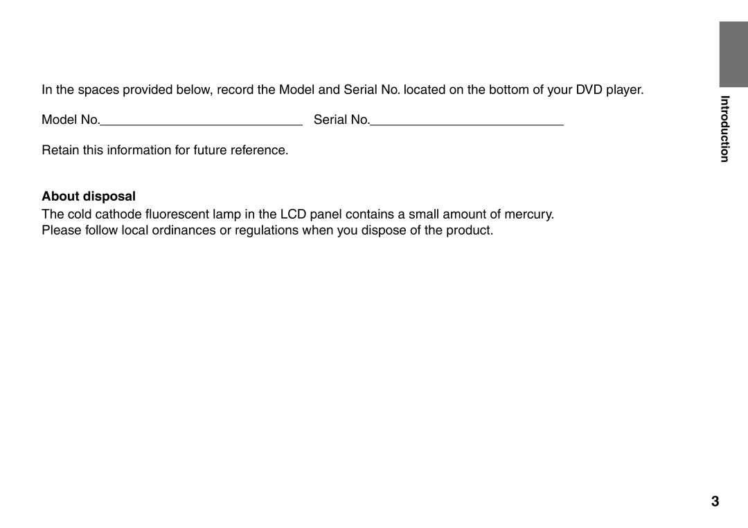 Toshiba SD-P1900SR owner manual Serial No, Retain this information for future reference, About disposal 