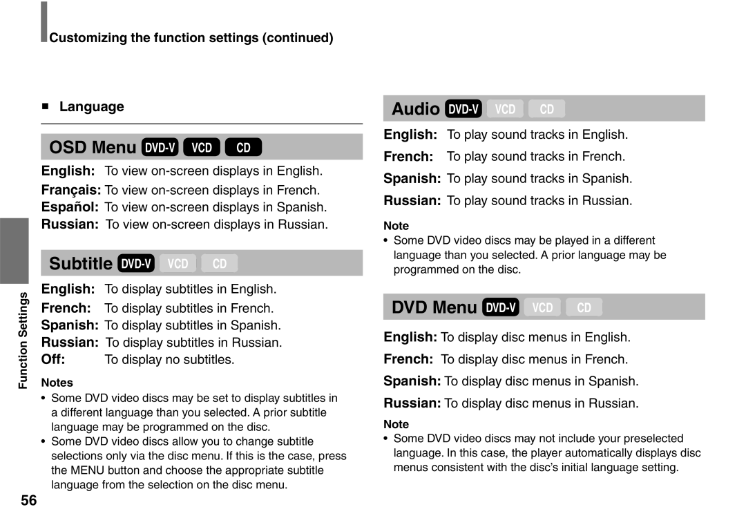 Toshiba SD-P1900SR owner manual Language, English, French, Off 