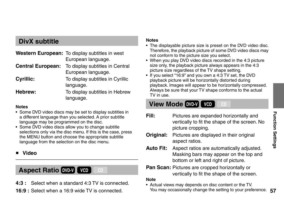 Toshiba SD-P1900SR owner manual Video, Fill, Original 