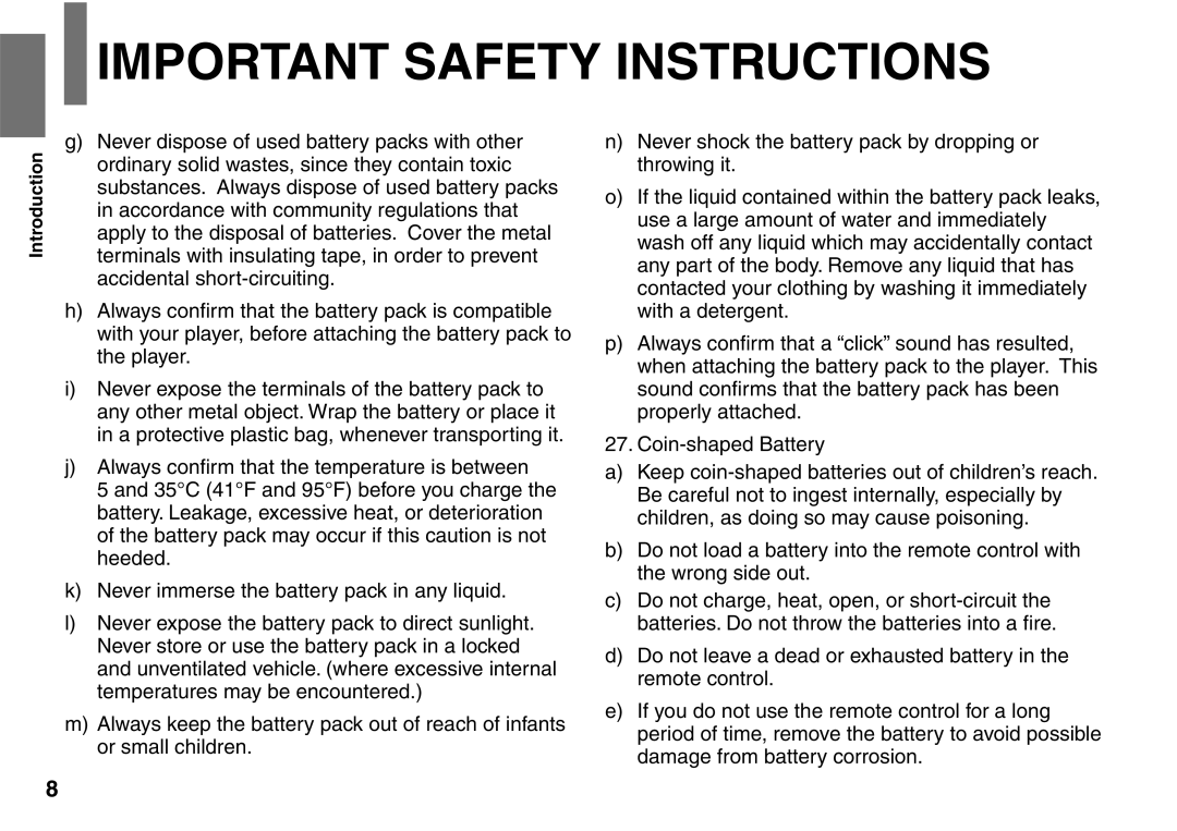 Toshiba SD-P1900SR owner manual Important Safety Instructions 