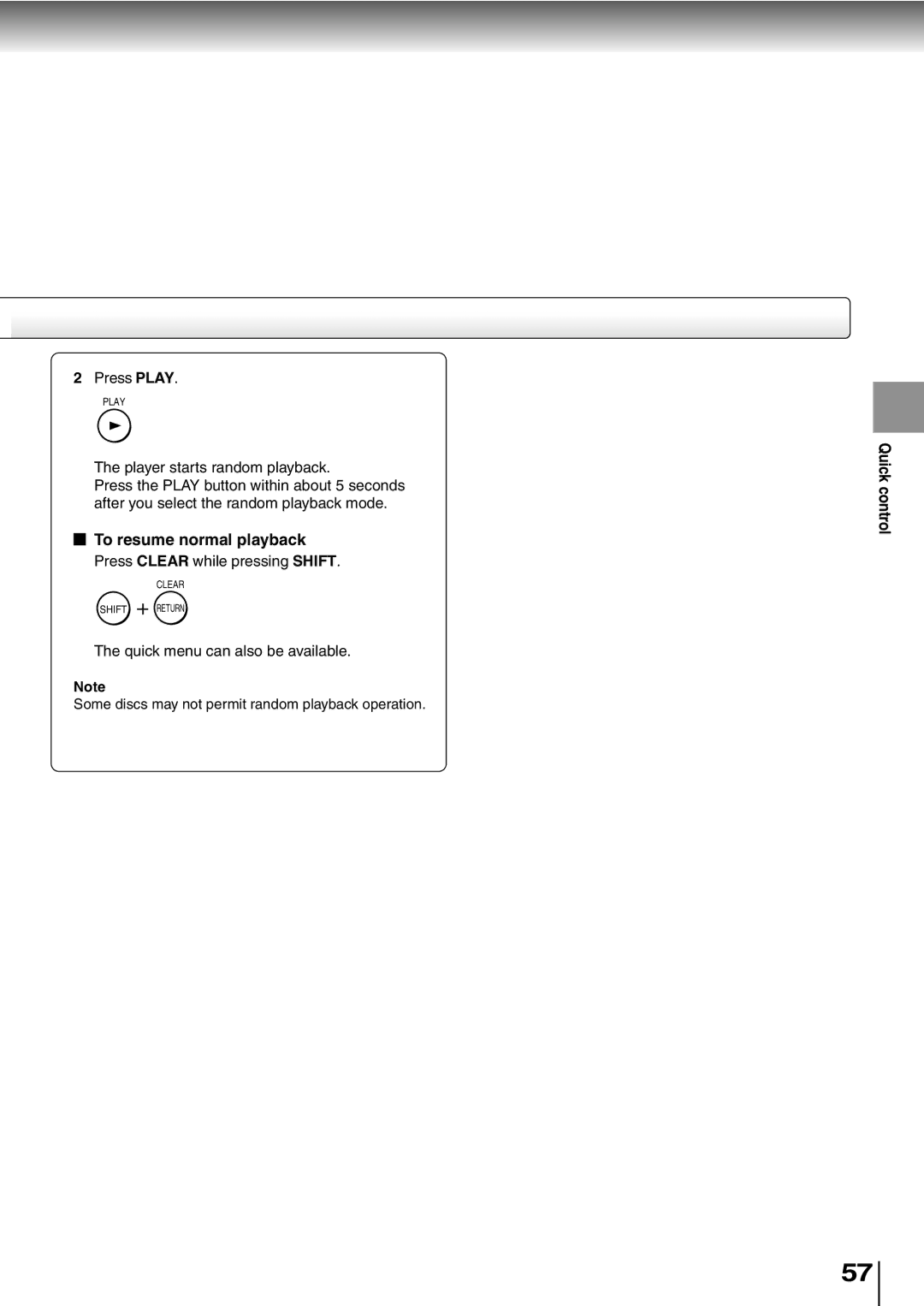 Toshiba SD-P2600 manual Return 