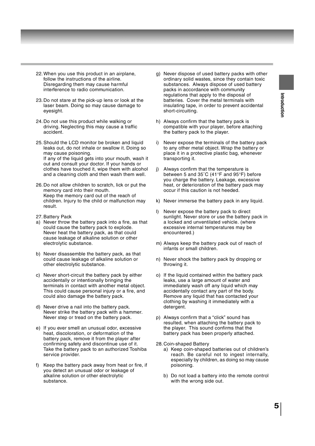 Toshiba SD-P2700 manual Introduction 