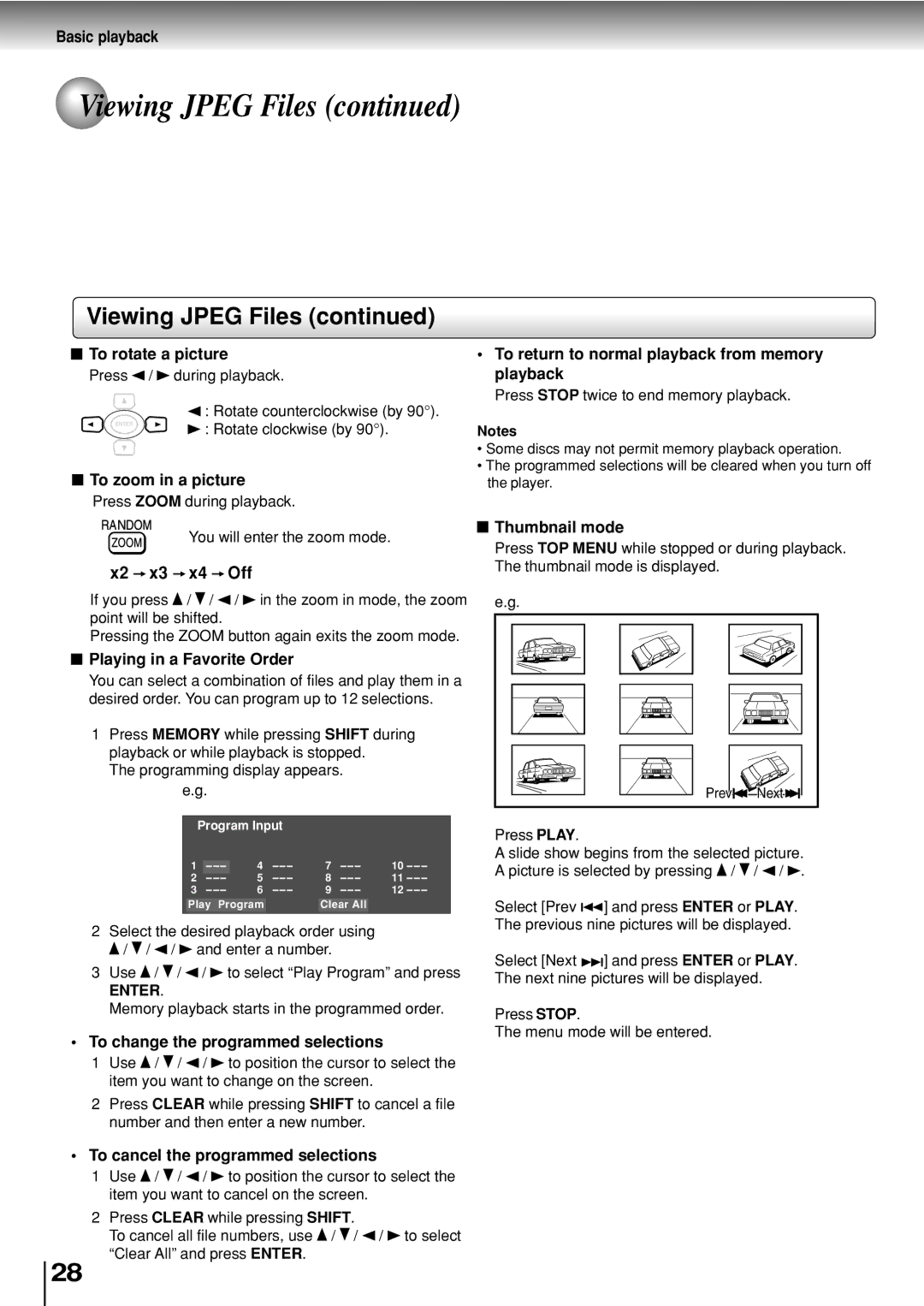 Toshiba SD-P2800SE owner manual X2 x3 x4 Off 