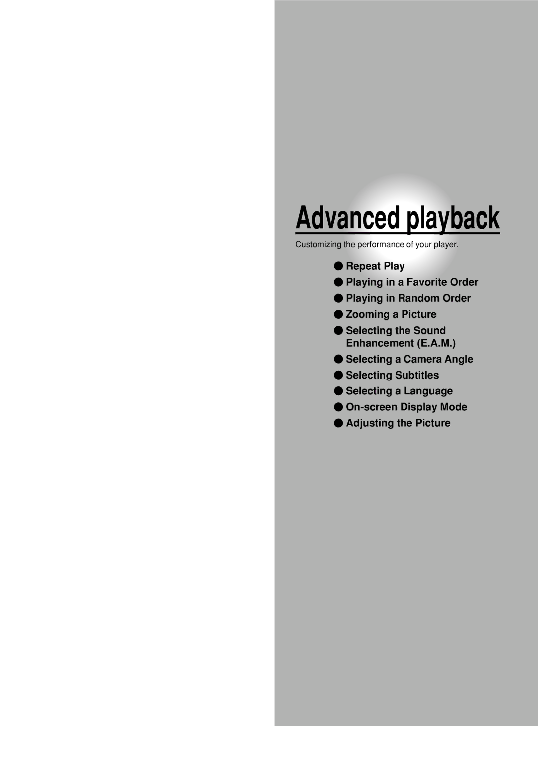 Toshiba SD-P2800SE owner manual Advanced playback 