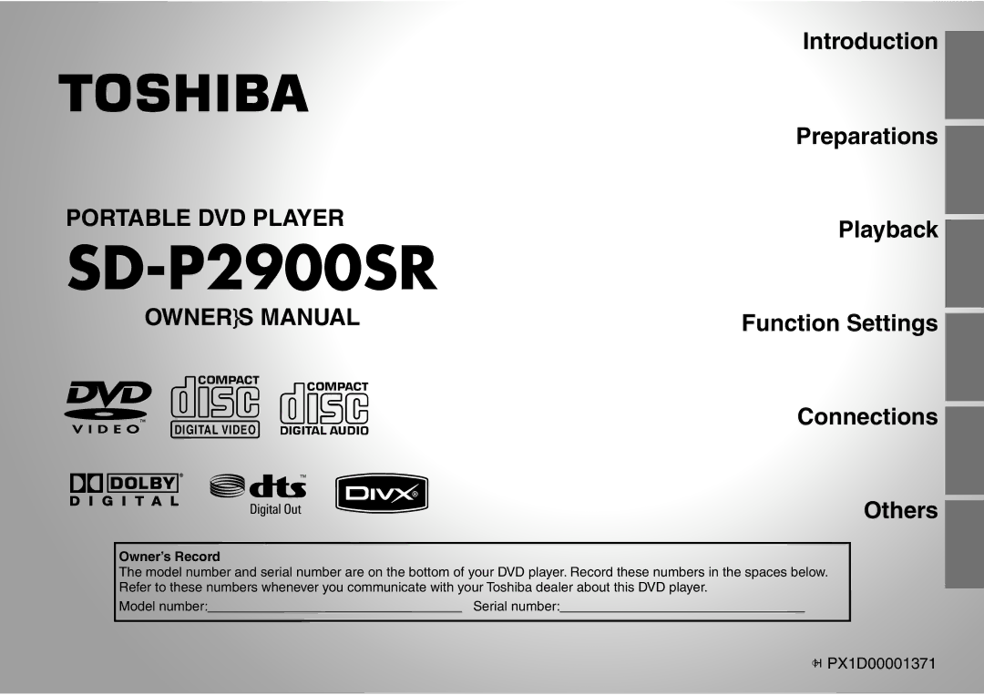 Toshiba SD-P2900SR owner manual 