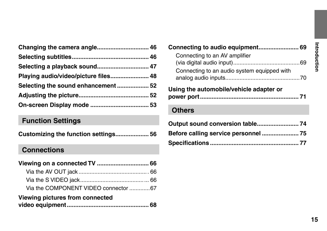 Toshiba SD-P2900SR owner manual Function Settings, Connections, Others, Viewing pictures from connected 