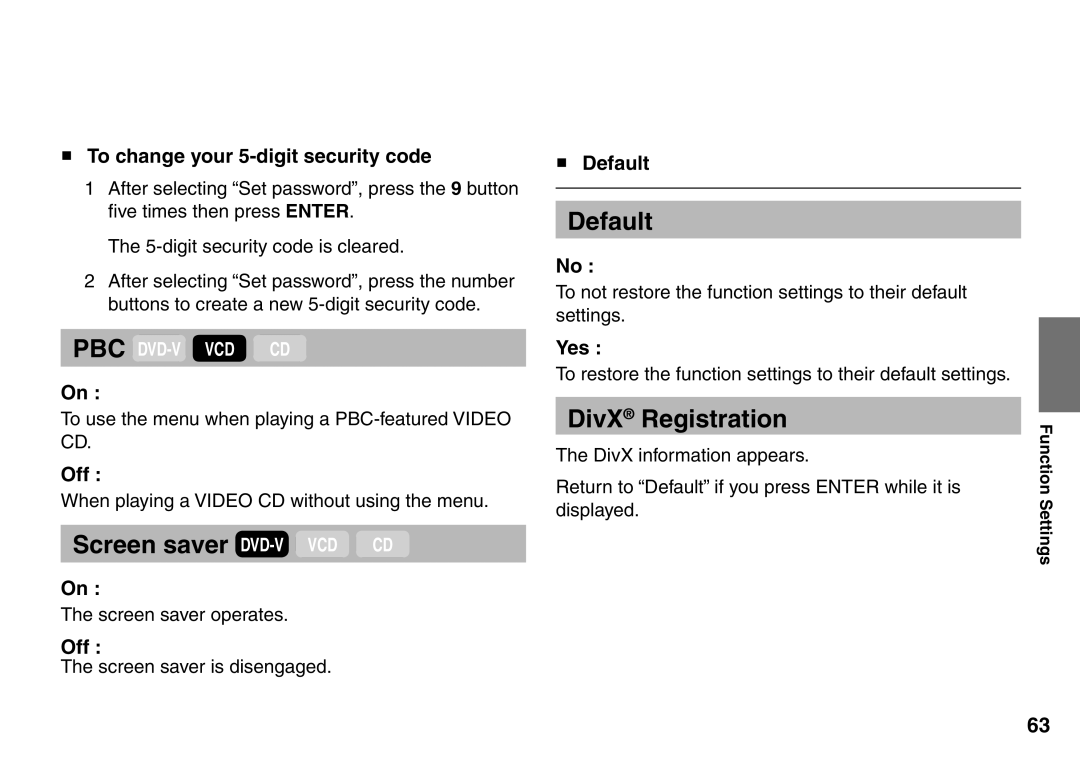 Toshiba SD-P2900SR owner manual To change your 5-digit security code, Default, Yes 