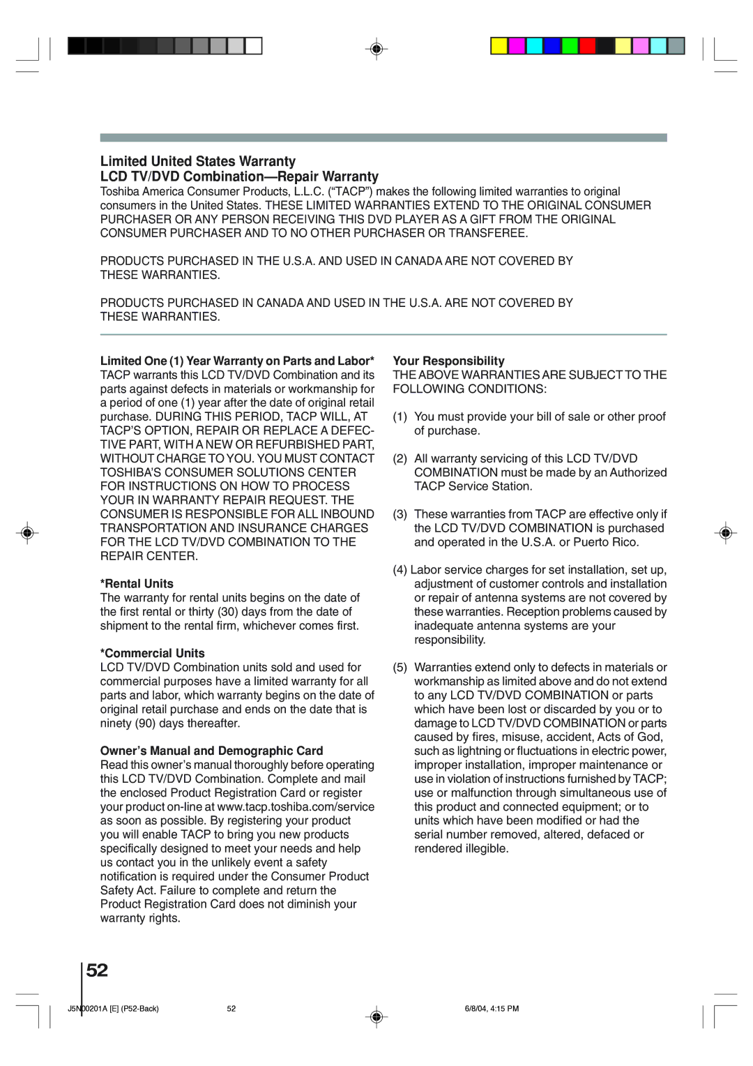 Toshiba SD-P4000 owner manual Rental Units 