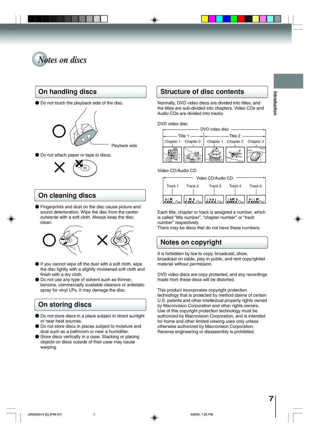 Toshiba SD-P4000 owner manual On handling discs, On cleaning discs, Structure of disc contents, On storing discs 