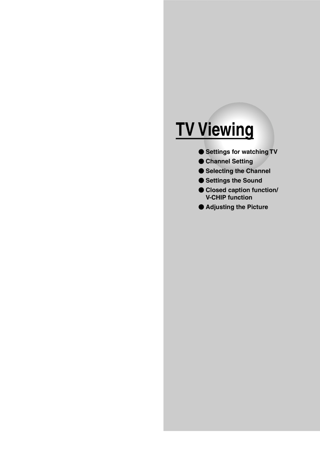 Toshiba SD-P5000 manual TV Viewing 