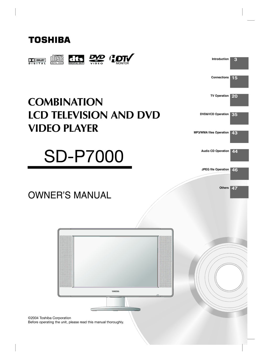 Toshiba SD-P7000 owner manual 