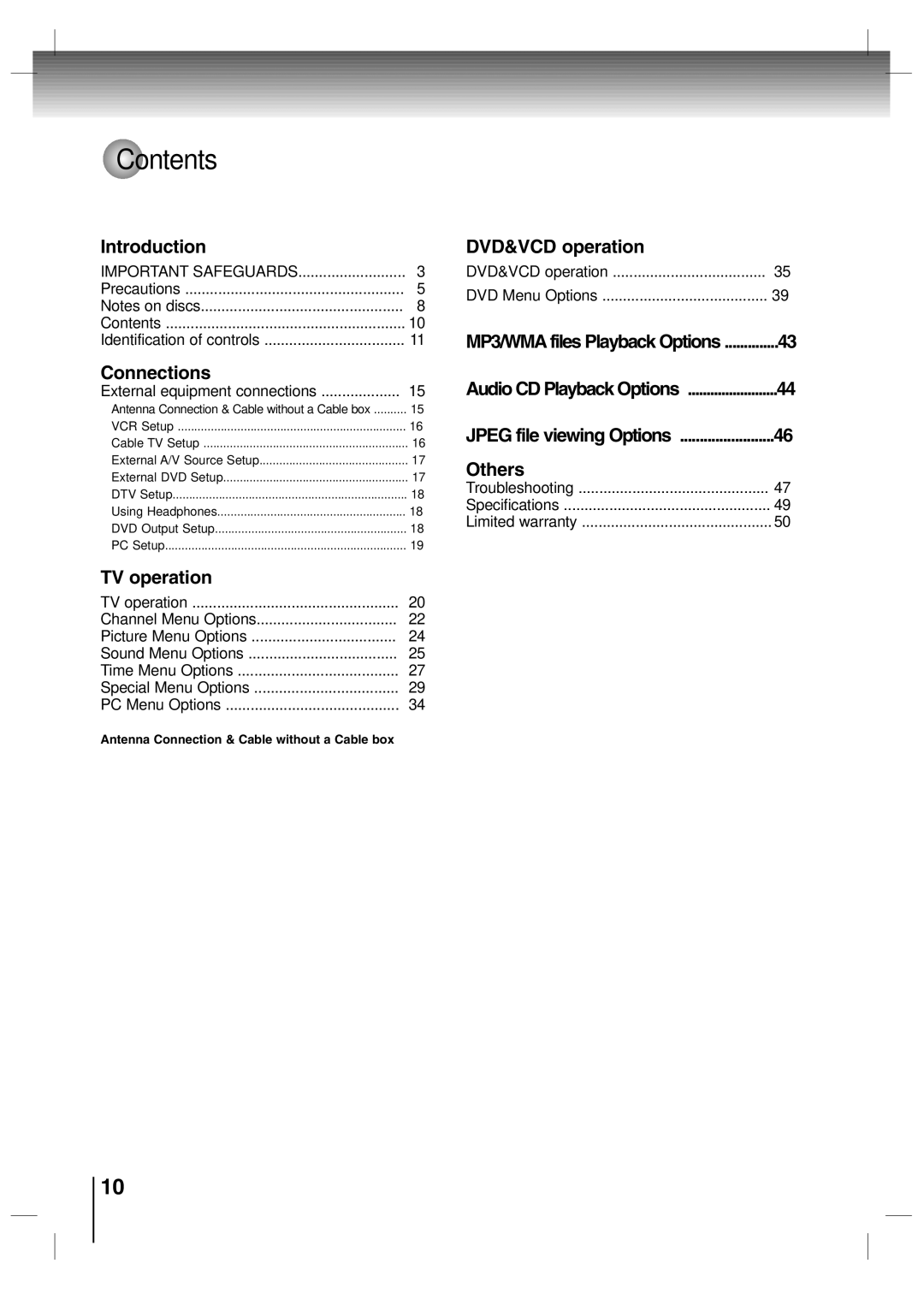 Toshiba SD-P7000 owner manual Contents 