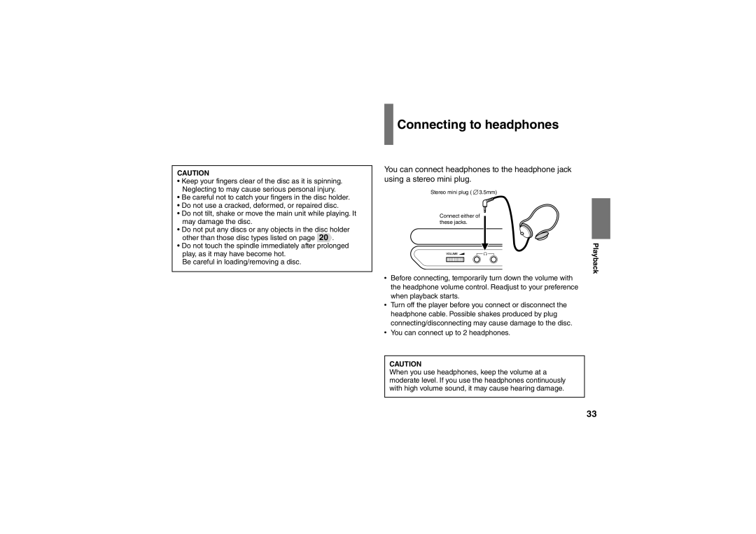 Toshiba SD-P91SKY owner manual Connecting to headphones, You can connect up to 2 headphones 