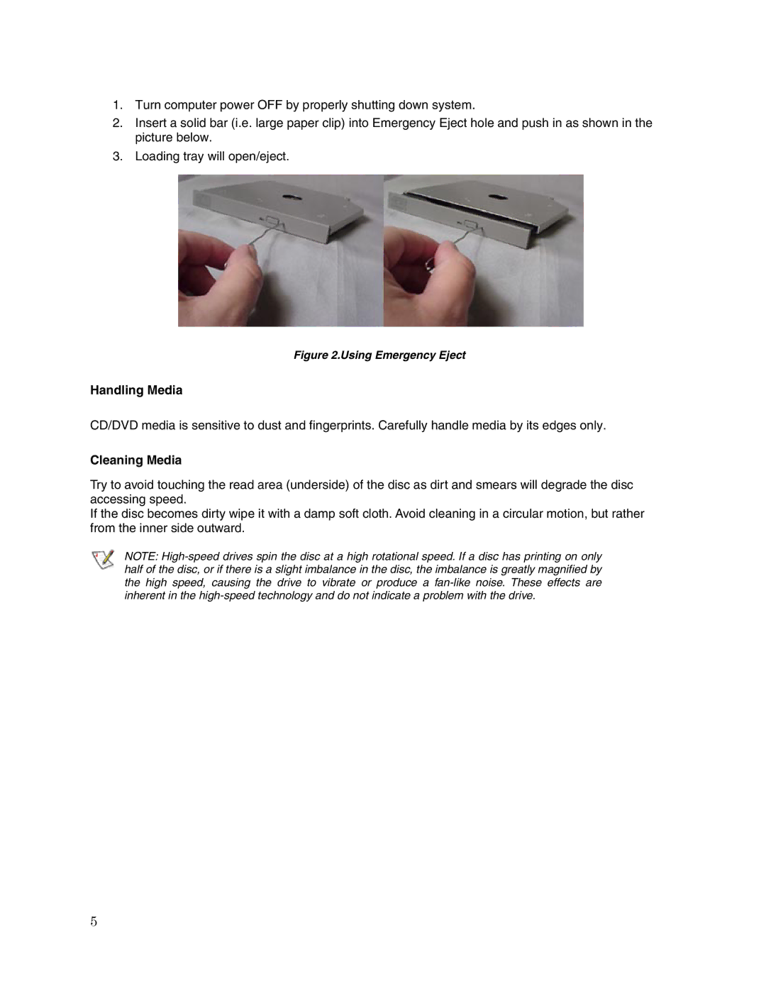 Toshiba SD-R6012 user manual Handling Media, Cleaning Media 